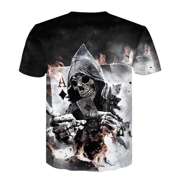 

new man designers clothes 2020 men's fashion t-shirt 3d skeleton print men s clothing summer high-quality t shirt women tee top, Black