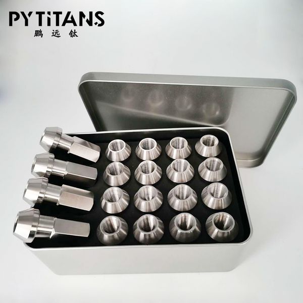 

sell gr5 titanium alloy automobile hub nut colorful titanium alloy gas nozzle cap valve core cap in store