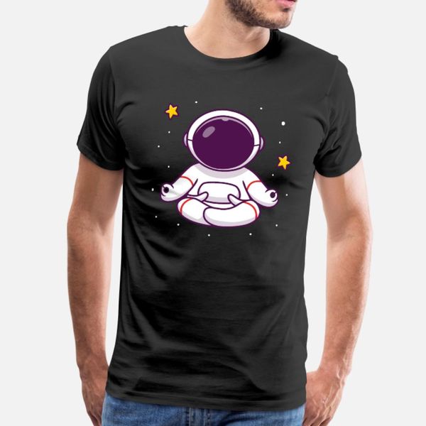 

astronaut yoga space yoga meditation t shirt men gift 100% cotton size s-3xl unique gift building summer kawaii shirt