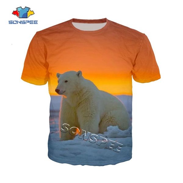 

summer men polar bear print forest design sportswear 3d print shirts anime harajuku aesthetic men clothing