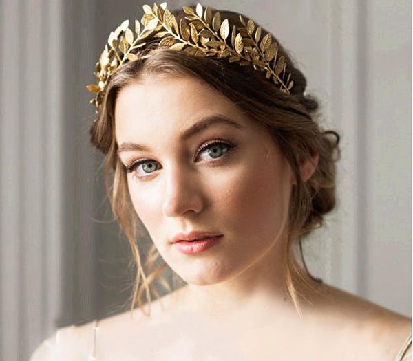 

leaf style wedding party crown bridal tiara vintage bride hair hoop golden/sliver bride head accessories women jewelry00, Golden;silver