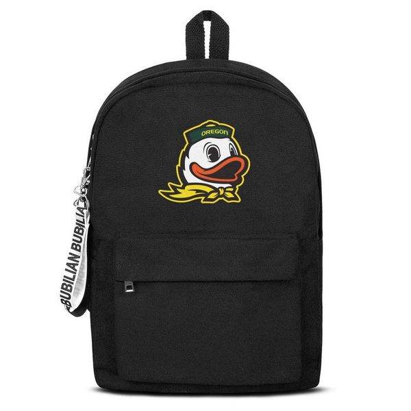 

classic oregon ducks football logo yellow canvas bookbag basic backpack reusable school student sports daypack basketball camouflage old