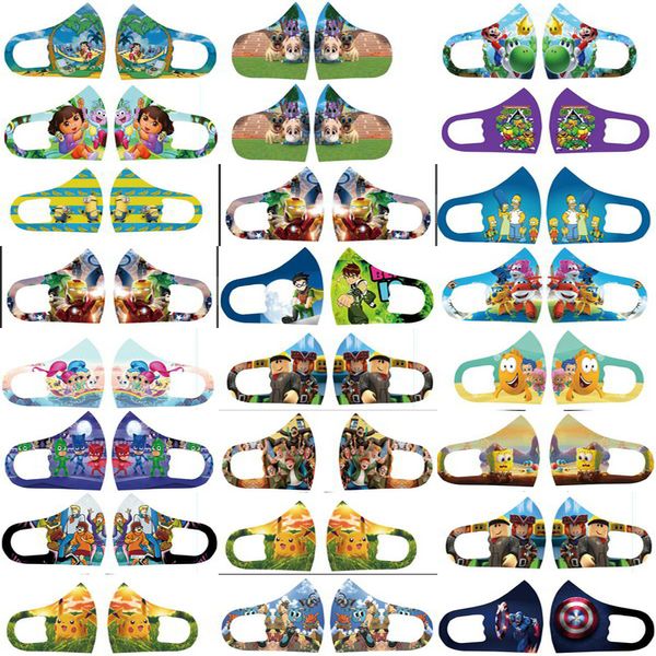 

kids face mask face shields mascarilla de pelicula custom face mask designer kids cloth masks cartoon character mask facial spring, Black