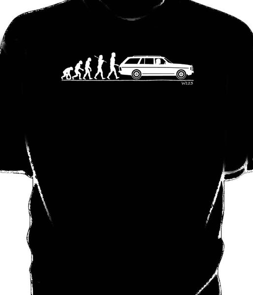 

новое прибытие летней мода коротких рукава 100% хлопок эволюция человека, классический 200t w123 estate t-shirtdesign своей тенниски