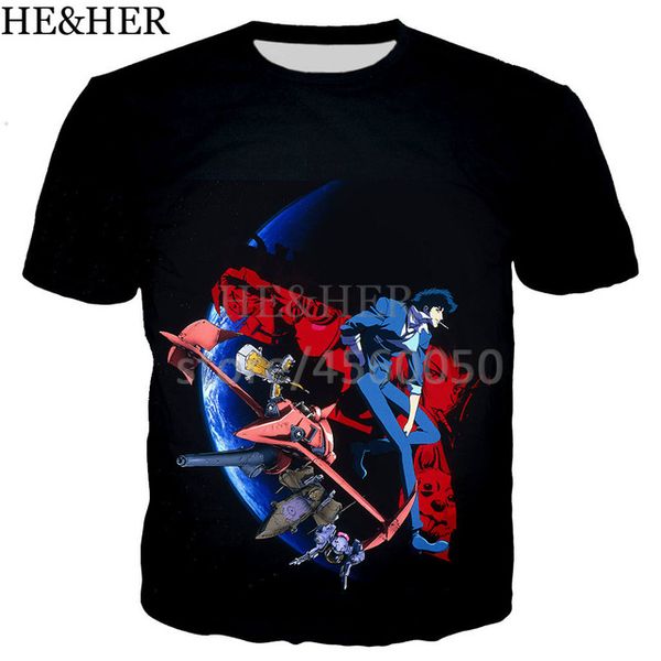 

anime cowboy bebop novelty 3d print shirts horror aesthetic humor men clothing