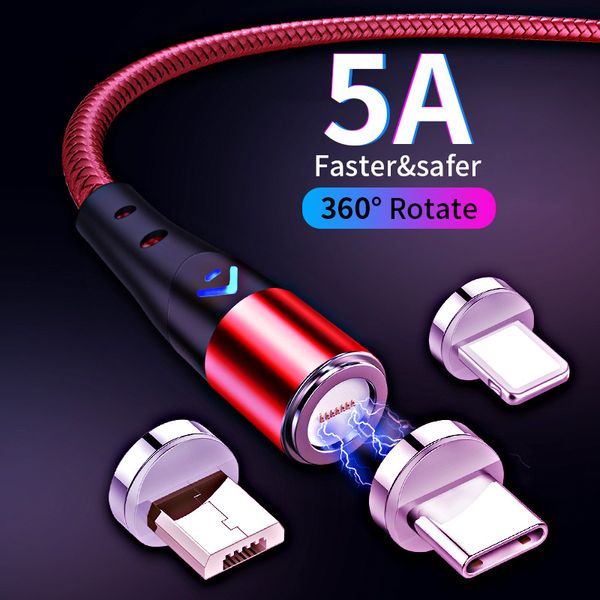 

magnetic micro usb type c cable for iphone xiaomi mobile phone fast charging charger wire cord