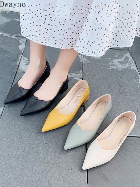

pointed single shoes 2020 new wild soft leather square heel professional work shoes small fresh womens elegant high heels, Black