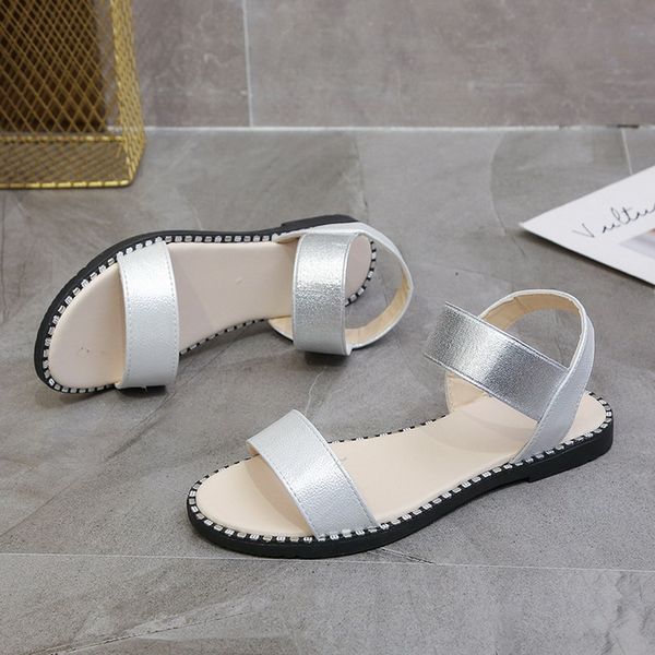 

2020 summer sandals for women new shoes peep-toe sandalias flat shoes roman sandals woman mujer ladies flip flops footwear, Black