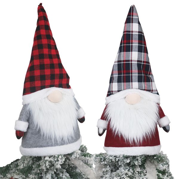 Grande gnomo albero di Natale Topper ornamenti natalizi 25 pollici grandi gnomi di Babbo Natale peluche decorazioni scandinave JK2008PH