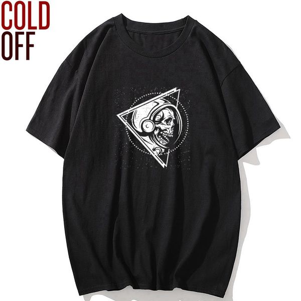 

cold off 100% cotton short sleeveskull cool men t shirt casual loose summer men tshirt loose o-neck t-shirt men tee shirts