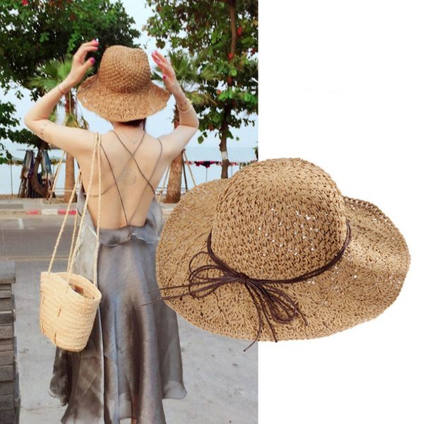 

2020 summer fashion women straw hat lady summer sun hat visor cap panama style bucket cap strawhat beach outdoor girl, Blue;gray