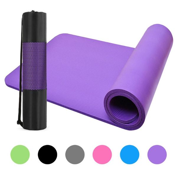 

1830*610*10mm nbr yoga mat non-slip carpet mat pad pilates gymnastics with mesh bag and carry sling gym fitness equipment