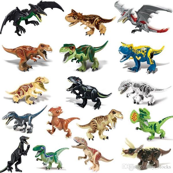 

jurassic dinosaur play building block toy action figures bricks tyrannosaurus dragon dinosaur collection animal model boys kids toys