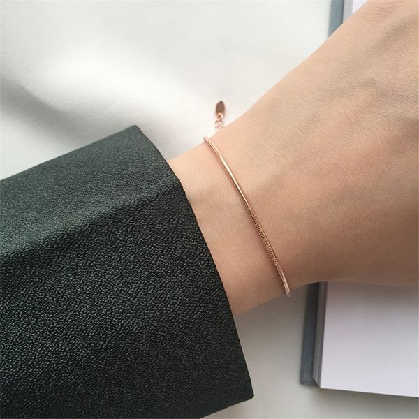 

yun ruo adjustable snake chain bracelet woman gift rose gold color fashion titainum steel jewelry never fade drop shipping 2020, Black