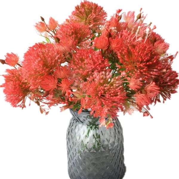 

one fake carnation bunch 10 heads dandelion plastic taraxacum chrysanthemum ball plant for wedding home table flower decoration