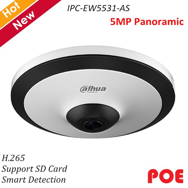 

English 5MP Panoramic IP Camera Fisheye camera IPC-EW5531-AS H.265 Day Night Vision Support POE SD Card Built-in MIC
