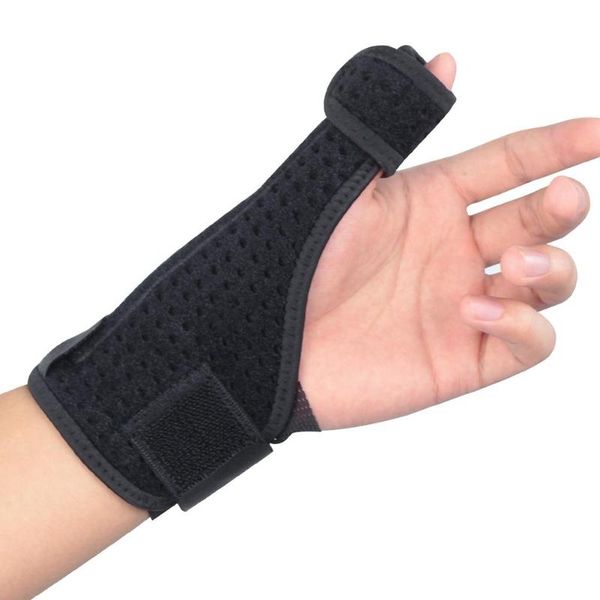 

1pcs breathable adjustable wrist support carpal tunnel thumb hand protector powerlifting wrist support fitness gym sports, Black;red