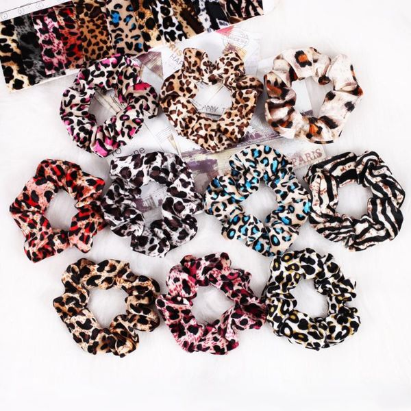 

little leopard print comfortable large intestine circle yoga sports leisure vacation high elastic elastic band hair rope, Golden;silver