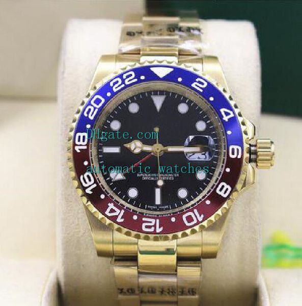 

u1 factory mens wristwatches 40mm gmt batman 116713 116710 116718 116719 black pvd coating 2813 movement mechanical automatic watches, Slivery;brown