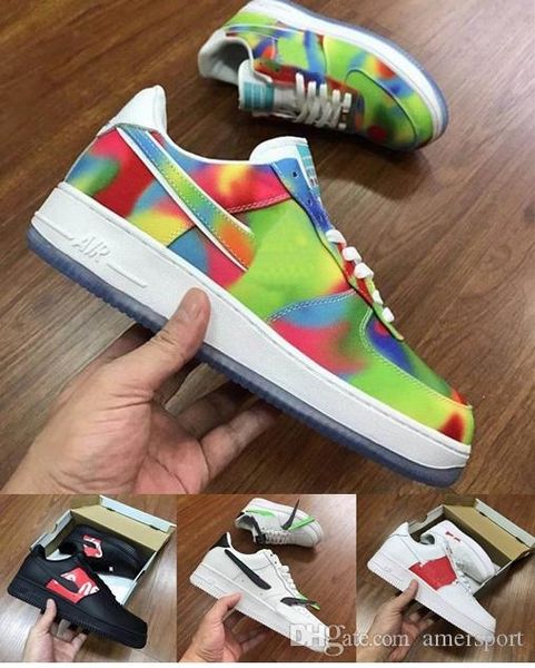 

new forces low tie dye black white 1 one mens designer shoes for men womens skateboard shoe sports sneakers chicago yellow trainers