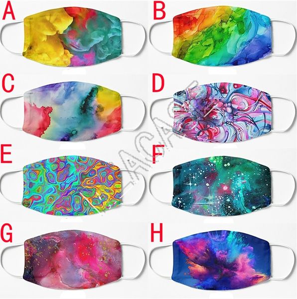 

fashion face mask colorful tie-dye starry sky masks mouth mask windproof dustproof washable reusable face mask 15 color d81406, Blue