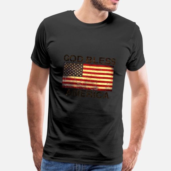 

god bless america flag and words in classic style. t shirt men printing 100% cotton s-xxxl pattern gift humor spring autumn family shirt