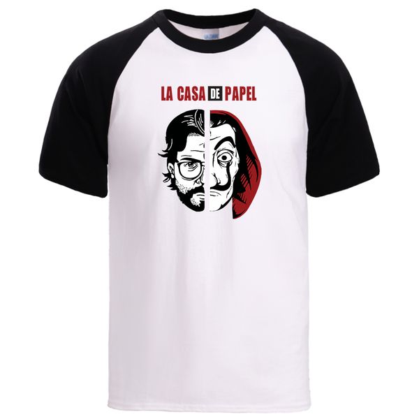 

la casa de papel horror movie mens summer cotton tshirt 2020 man loose fit raglan sleeve crewneck pullover tshirt homme tee