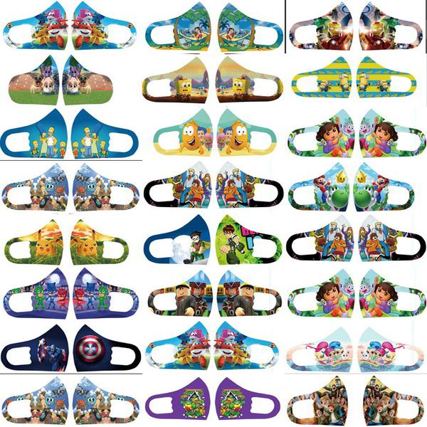

character face mask face shields mascarilla de pelicula custom face mask designer kids cloth masks cartoon character affordable price, Black