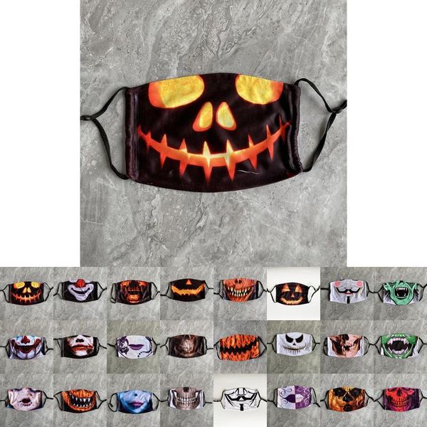 

protective kid carbon skull face pumpkin 3d grimace face mask face mask reusable kid washable cotton filters painting halloween pm2.5 tqcry