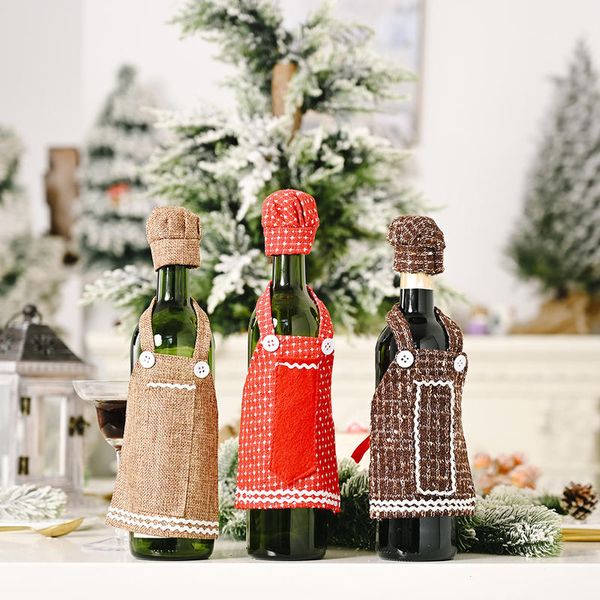 

christmas creative xmas wine bottle cover dinner table decoration party supplies santa claus snowman gifts