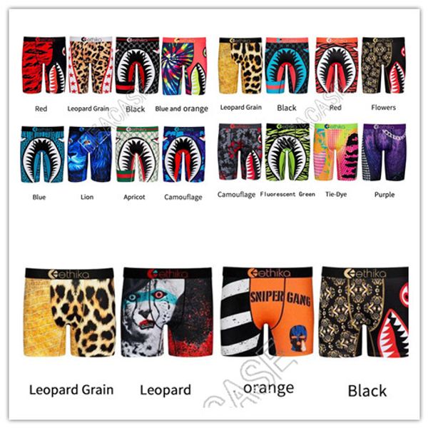 

32 styles quick dry men panties designers underwear swim long boxer briefs shark cartoon beach shorts boxer pants underpant sale d81705, Black;white