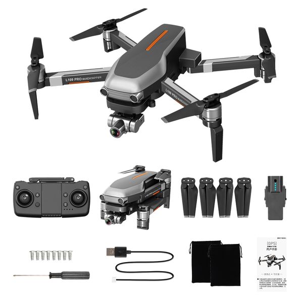 

l109 pro 4k hd electric adjustment camera 5g wifi fpv drone, two axis gimbal, brushless motor, gps& optical flow positioning, follow me, 2-1