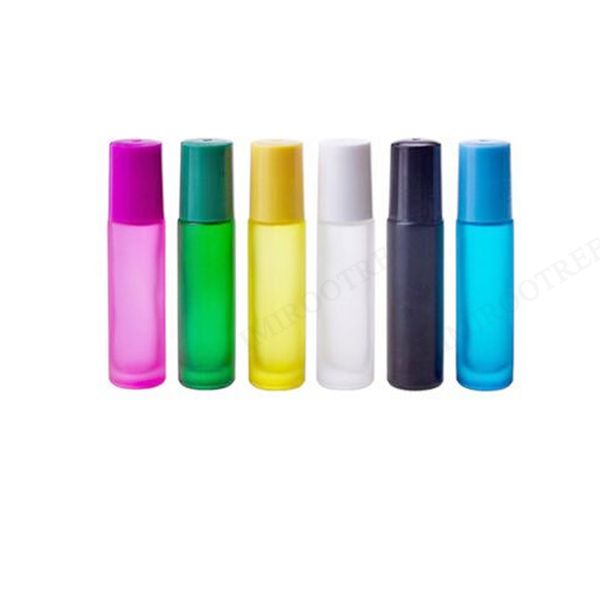 

storage bottles & jars 12pcs/lot 10ml frosted glass perfume essential oil thick roller ball bottle
