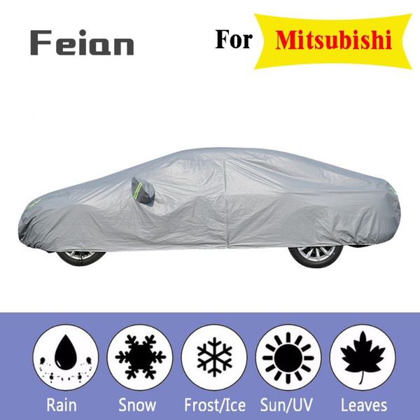 

suv/sedan/hatchback car cover outdoor waterdicht zon regen sneeuw bescherming uv reflective strip auto case cover for mitsubishi
