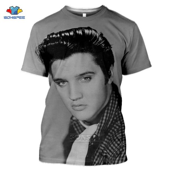 

popular singer elvis presley king of rock summer short-sleeve homme gym 3d print shirts graphic plus size graphic men clothing