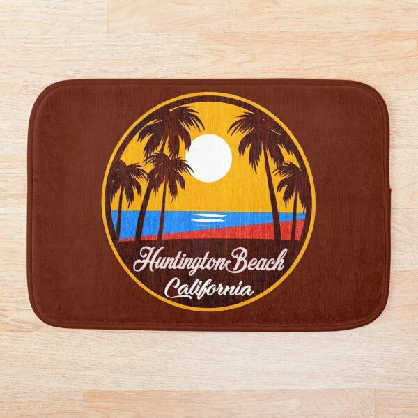 

bath mats huntington beach, california, huntington, holiday, travel, souvenir, classic, retro, , trees mat