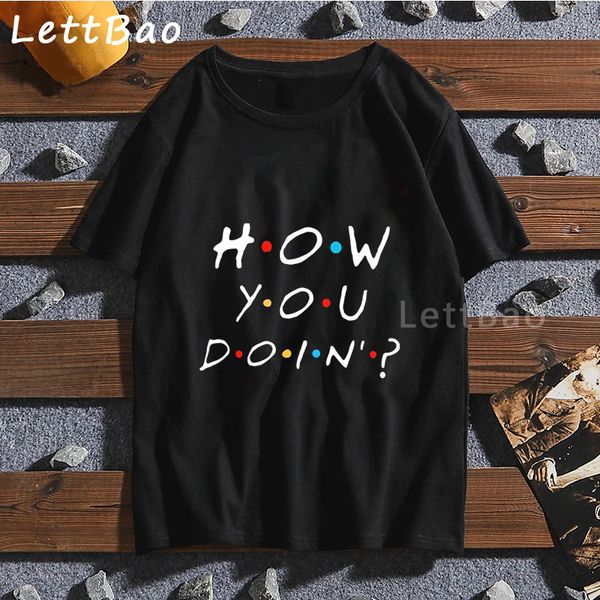 

how you doin' ulzzang punk men's t-shirts printed graphic t shirts gothic oversize t-shirt 2020 streetwear men's shirts o-nec
