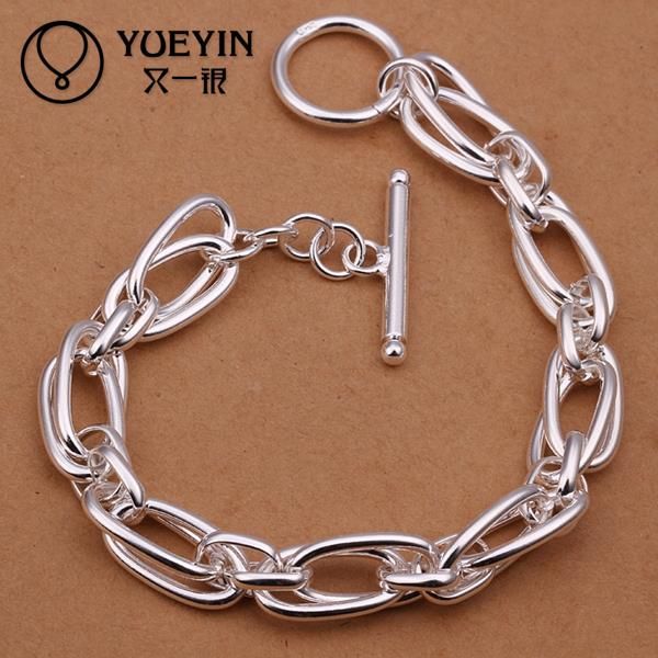 

selling wholesale silver plated fashion bracelets bracelets jewelry chain charm bracelet, Black