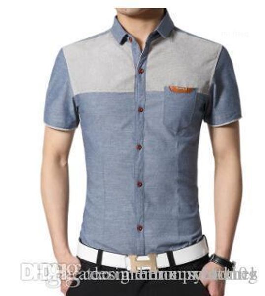 

casual shirts fashion men male clothing short sleeved single breasted shirts summer denim blue, White;black