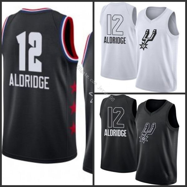 

san antonio spurs men #12 lamarcus aldridge black basketball jor dan swingman nba 2019 all-star gamejersey