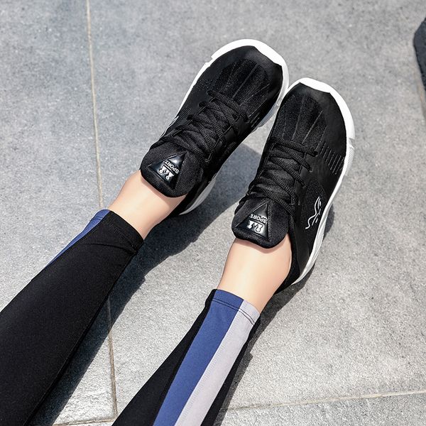

2020 new sports men's shoes fashion versatile summer breathable knit fashion shoes running casual lovers women's, Black