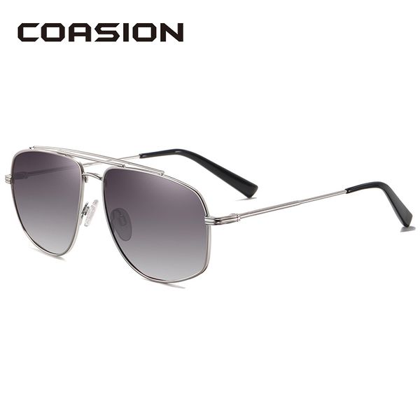 

coasion sunglasses men polarized 2020 metal frame square vintage driving sun glasses for women male zonnebril heren ca1659, White;black
