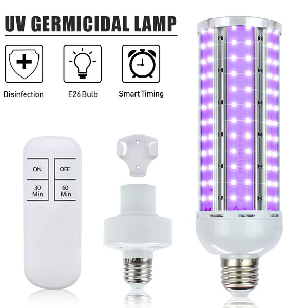 

us stock 110v 60w wireless remote control ultraviolet uv corn germicidal lamp 168 lamp beads (blue light) intelligent remote control