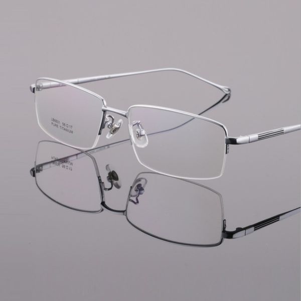 

w -140 titanium prescription glasses overall temple business men eyewear frames half rim goggle opital myopia glasses eyewear, Black