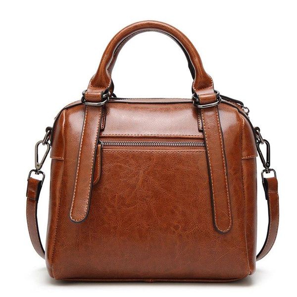 

designer-new crocodile pattern oil wax leather handbag classic briefcase bag fashion temperament shoulder slung ladies bag
