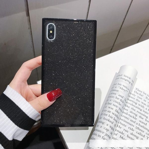 

luxury designer glitter square tpu phone case back cover for iphone 11 pro max xs max xr x 8 7 6 plus shell