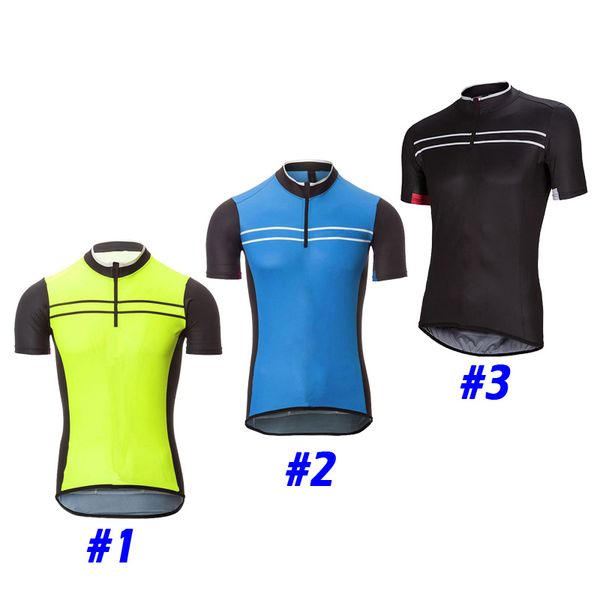 

half 1/4 zipper cycling jersey short bicycle shirt bike kit wear clothing sleeve team motocross mountain jacket sports tight top, Black;red