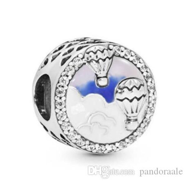 

original 925 sterling silver beads air balloon trip charm fit women bracelet & necklace diy jewelry, Black