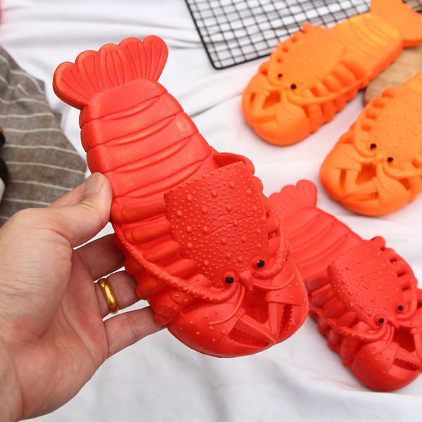

2020 home family shoes women summer slippers funny shrimp slippers shoes man cute beach, Black