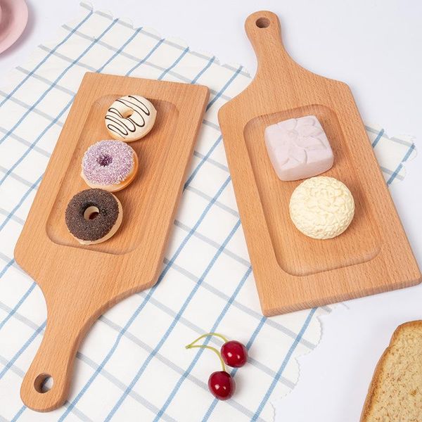 

dinner plates set, beech wooden dinner plates 100% handcrafted,easy cleaning & lightweight for dishes snack, dessert